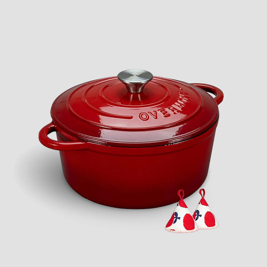 Overmont 5.5QT Enameled Cast Iron Dutch Oven