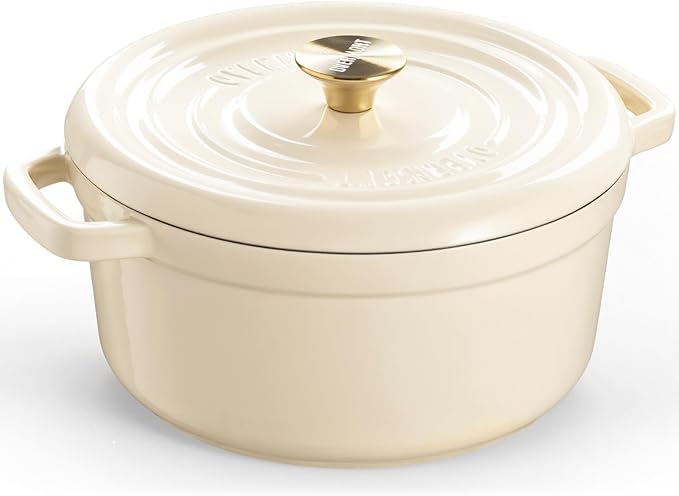 Overmont 5QT Enameled Cast Iron Dutch Oven