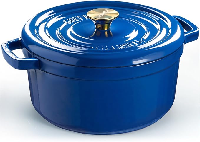 Overmont 5QT Enameled Cast Iron Dutch Oven