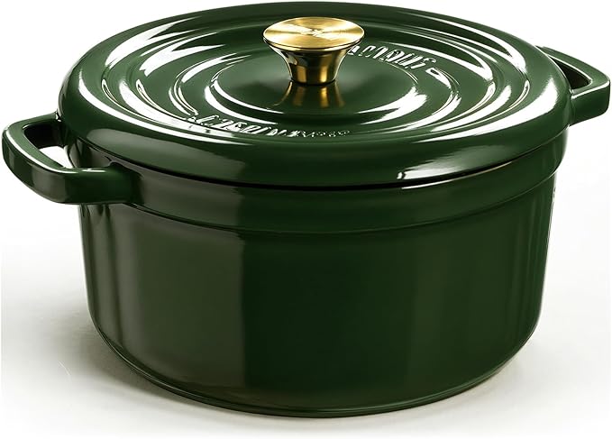 Overmont 5QT Enameled Cast Iron Dutch Oven