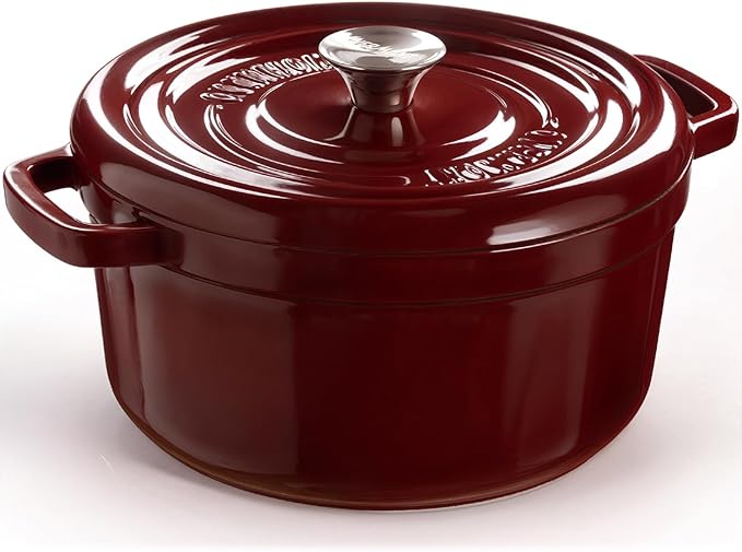 Overmont 5QT Enameled Cast Iron Dutch Oven