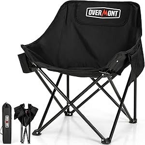 Overmont Pre-Assembled Portable Folding Camping Chair