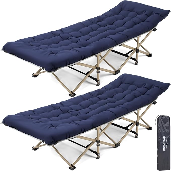 Overmont Camping Cot with Mattress 2 Pack