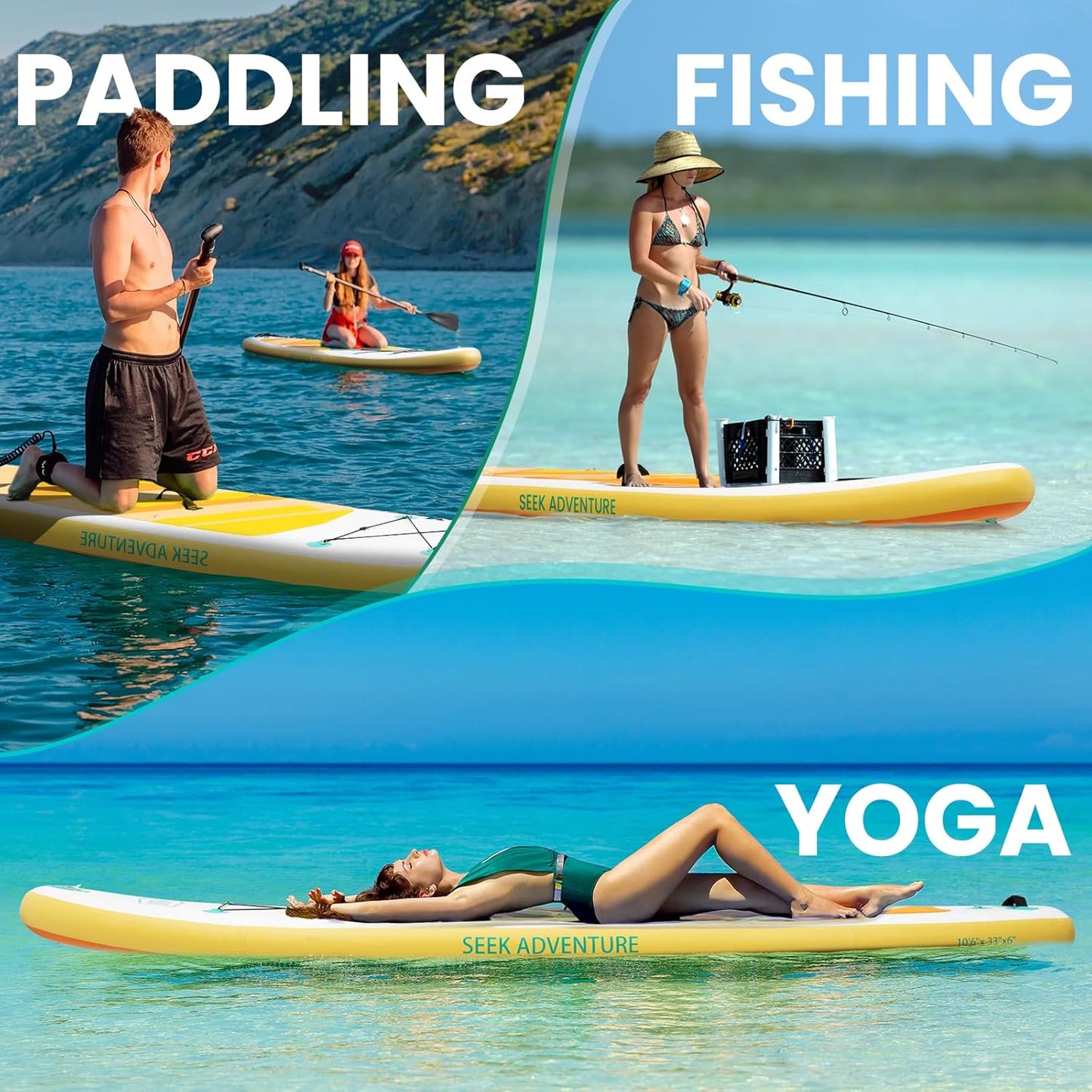 Overmont Inflatable Stand Up Paddle Board